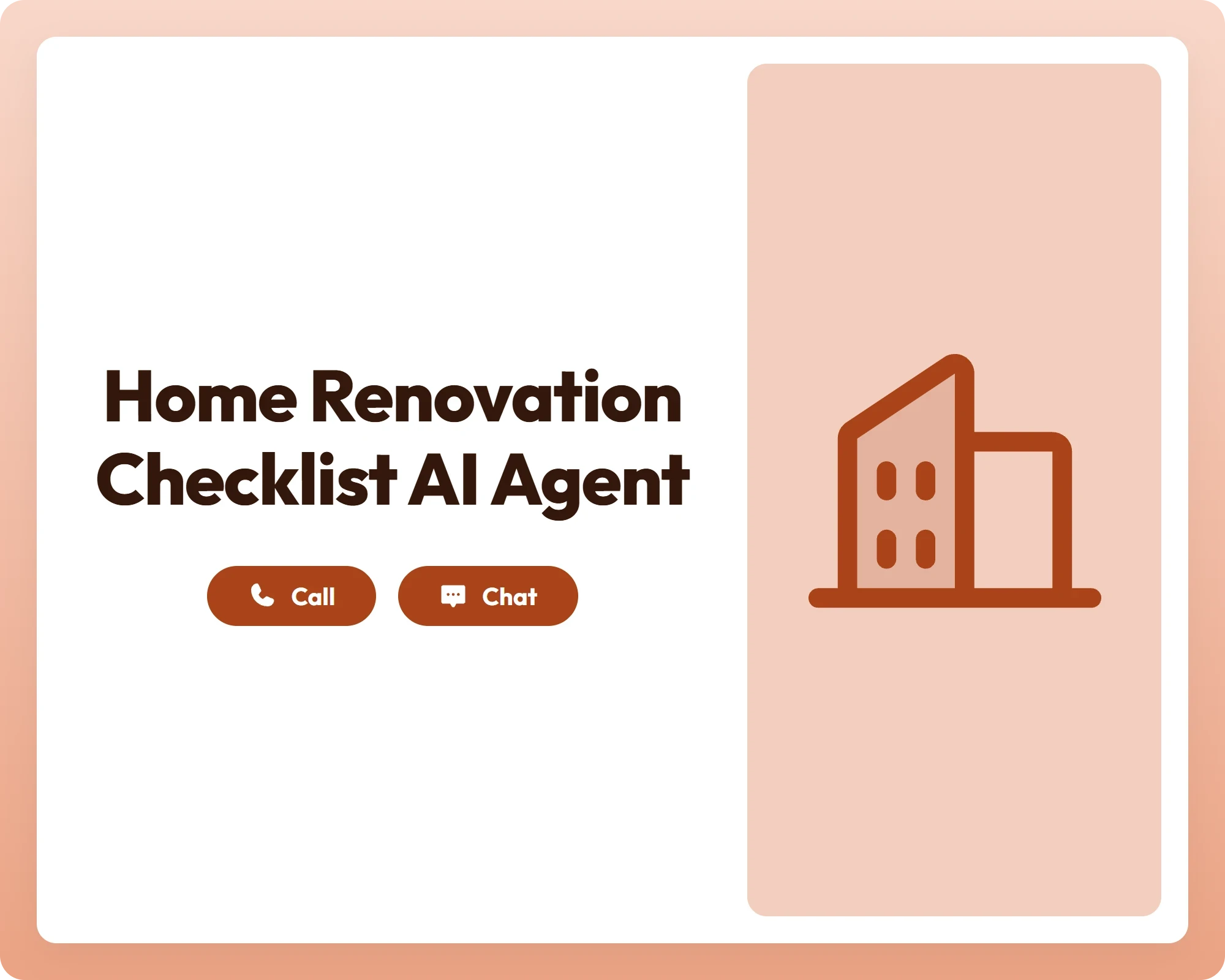 ai reporting agent supports home renovation with call and chat tools