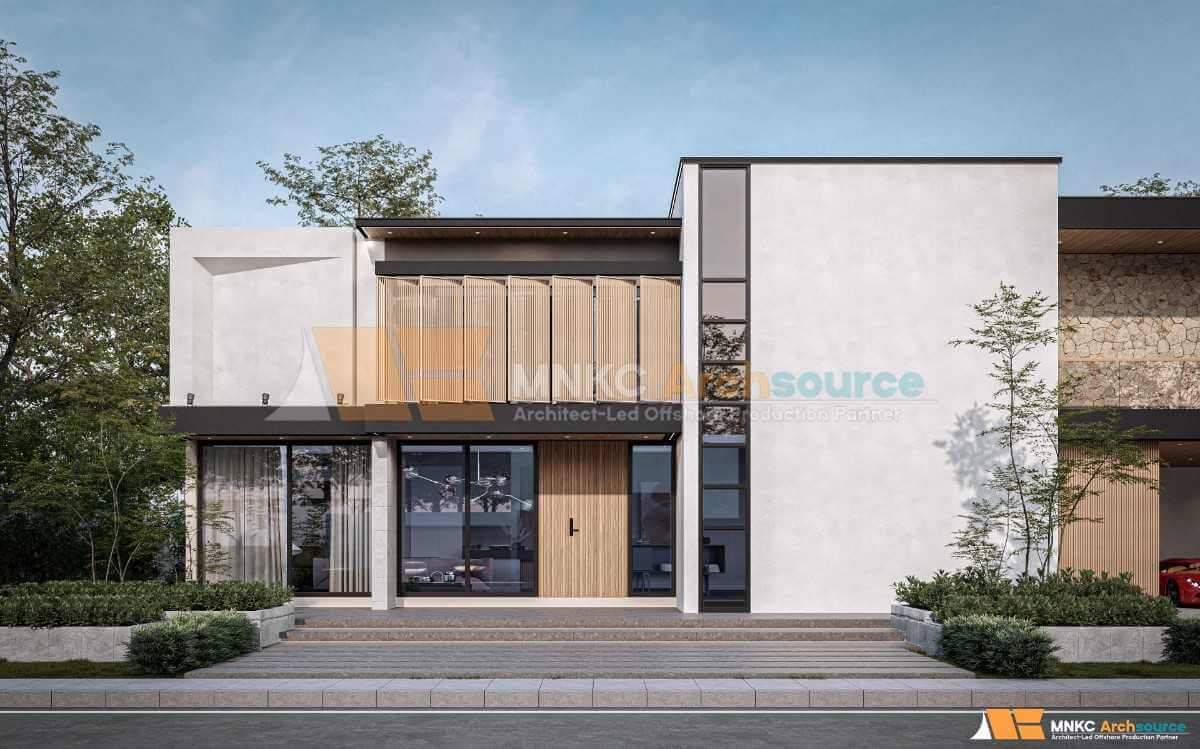 Exterior view of a modern residence