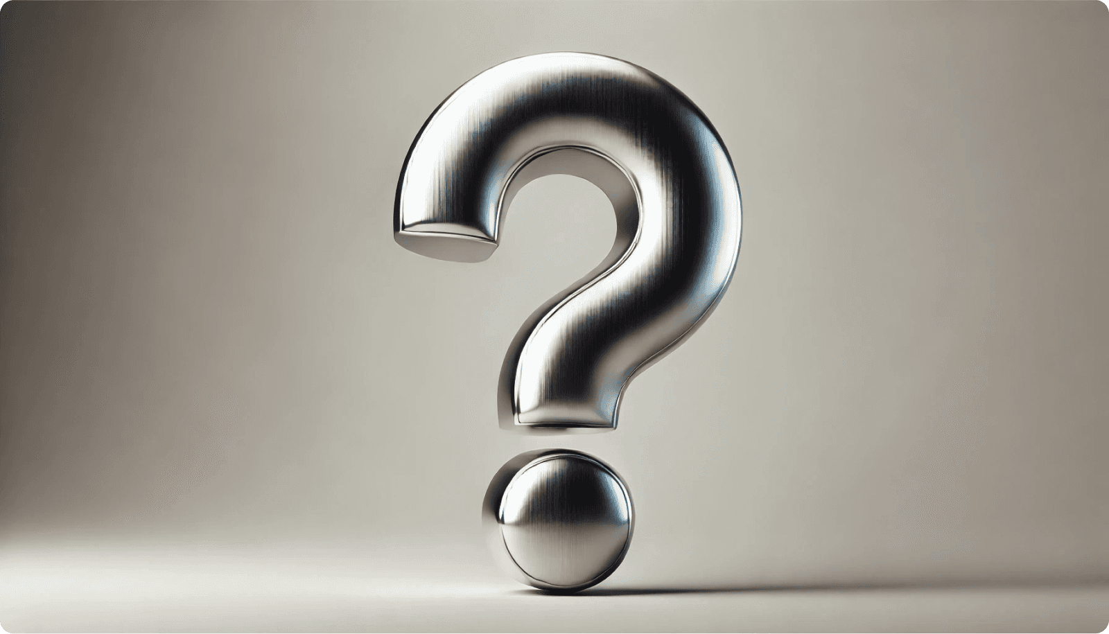 A metallic and minimalist question mark