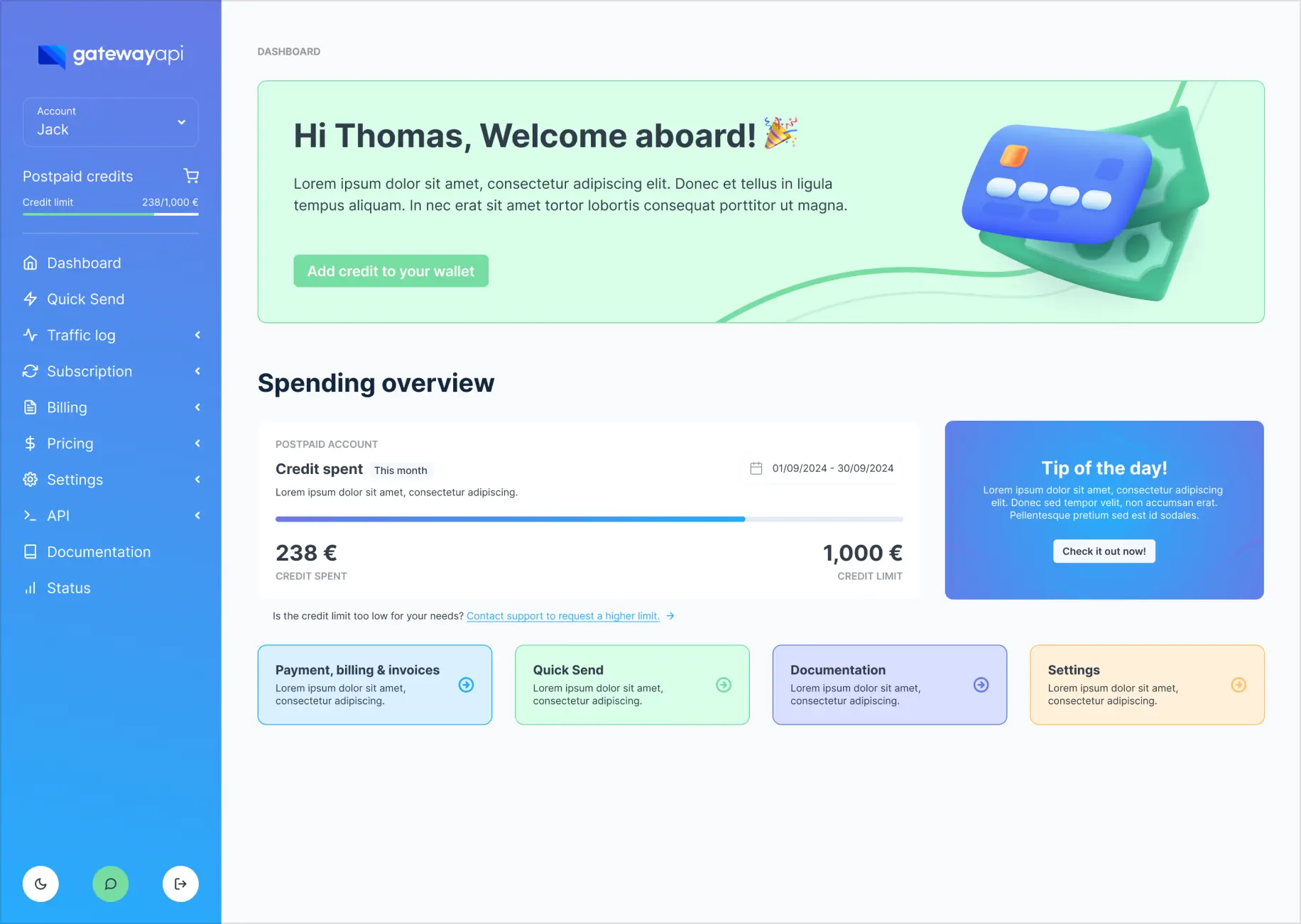 Visning af det nye dashboard design