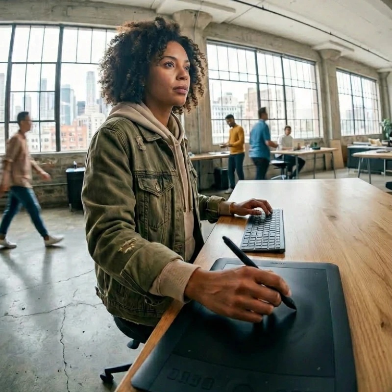 Équipe de professionnels en agence analysant des graphiques de performance, des courbes d'audience et des indicateurs de suivi sur un grand écran haute résolution, illustrant notre expertise en Stratégie de comm 360° pour garantir une performance suivie et mesurable.