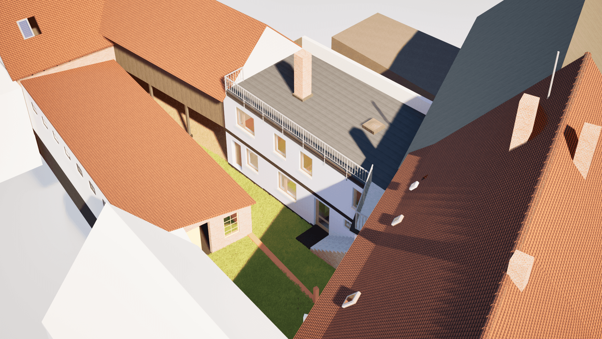 digitales 3D Modell eines komplexen Wohngebäudes