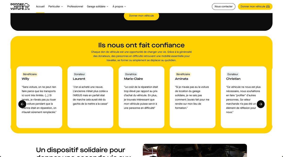 Un bloc avis du site Donnez votre voiture