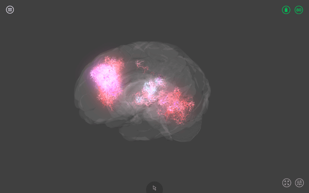 Diagram showing the electrical activity in the brain responsible for neurobiology