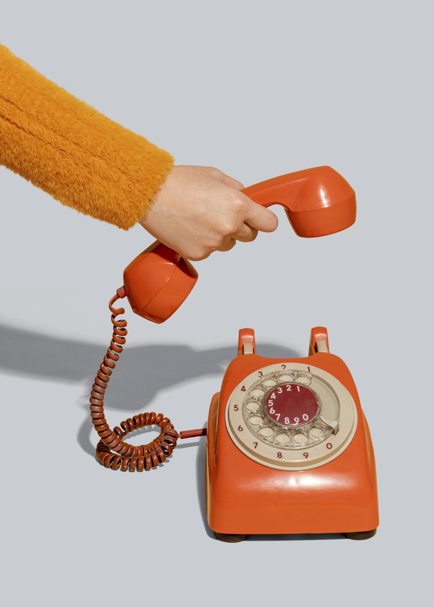 someone picking up a phone