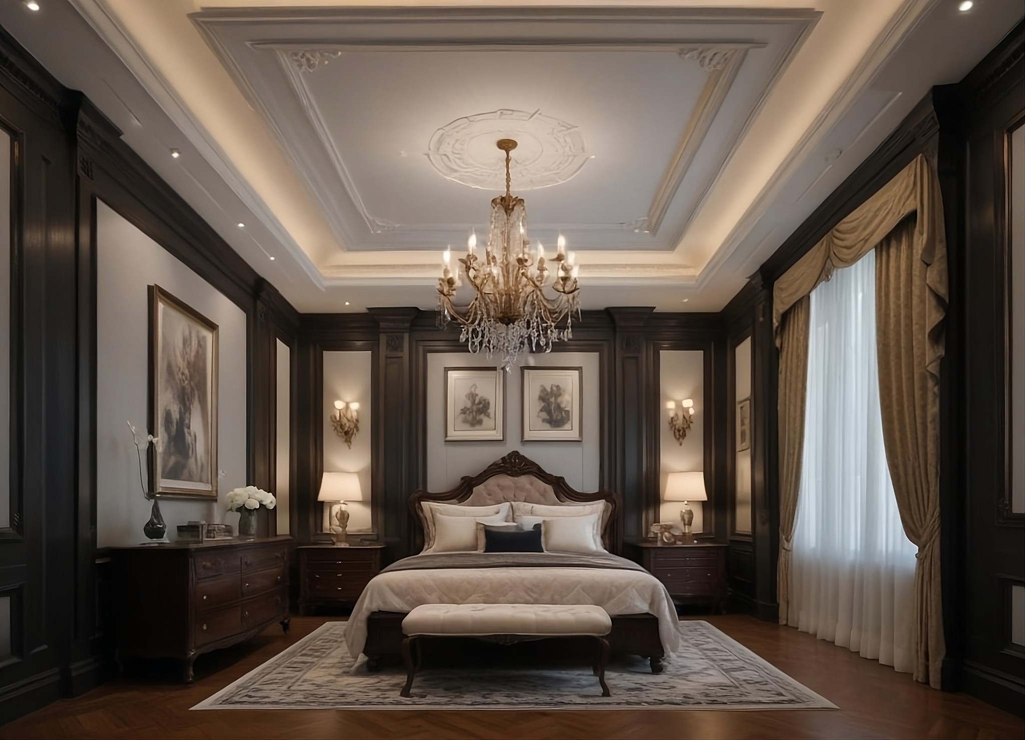 dark elegant bedroom