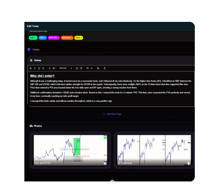 TradeStats Trade Entry