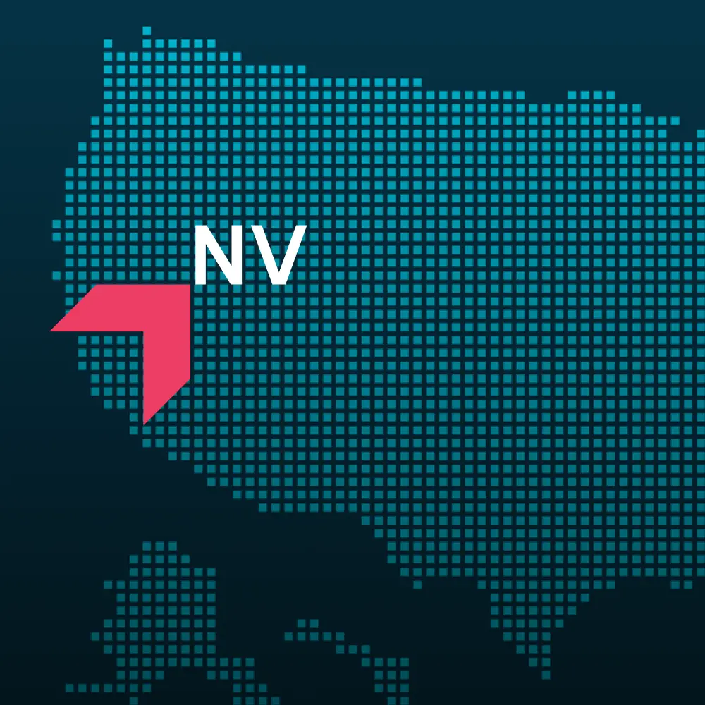 Map highlighting Nevada with a red arrow, representing GIA Group, LLC truck insurance coverage area.