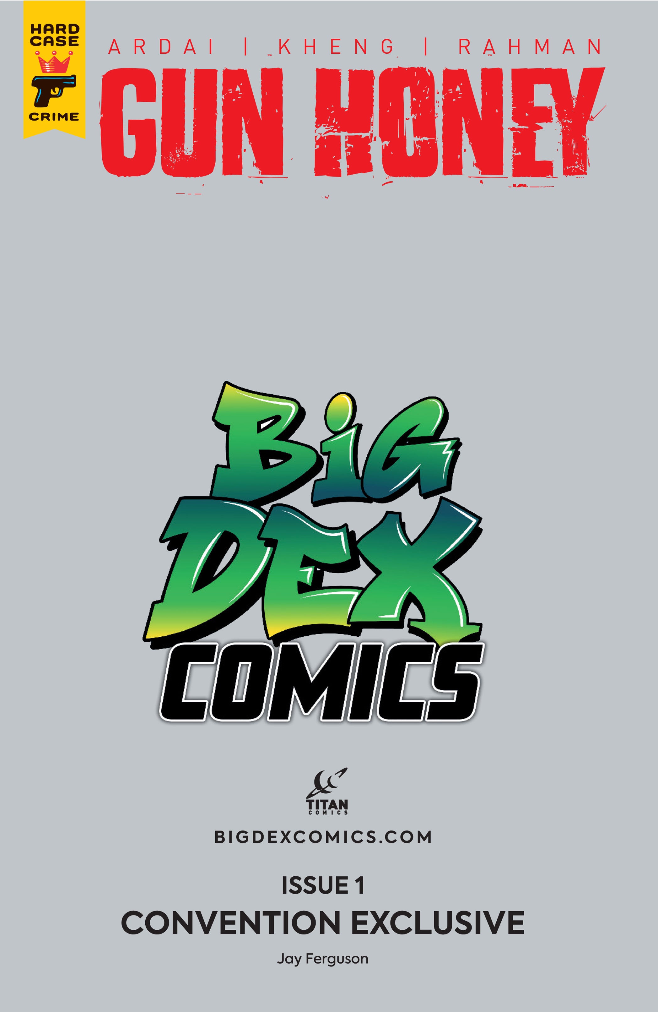 Gun Honey #1 Jay Ferguson Big Dex MegaCon Exclusive Steel Virgin Variant back cover design limited edition MegaCon exclusive from Big Dex Comics published by Titan Comics