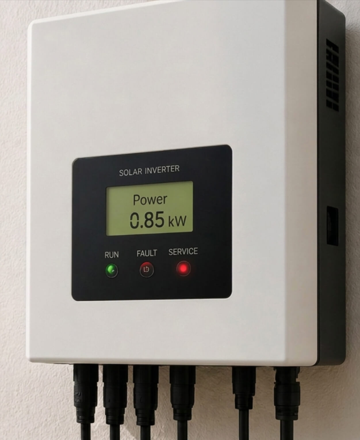 Solar inverter displaying system output during a solar panel health check in Leeds