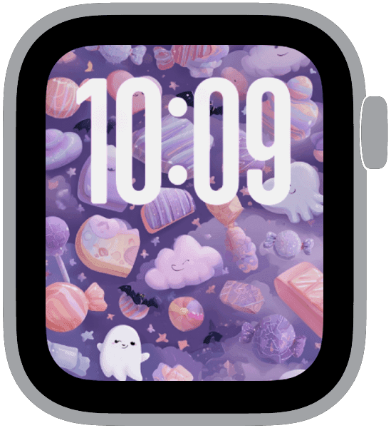 a selection from the candy grave halloween watch face collection