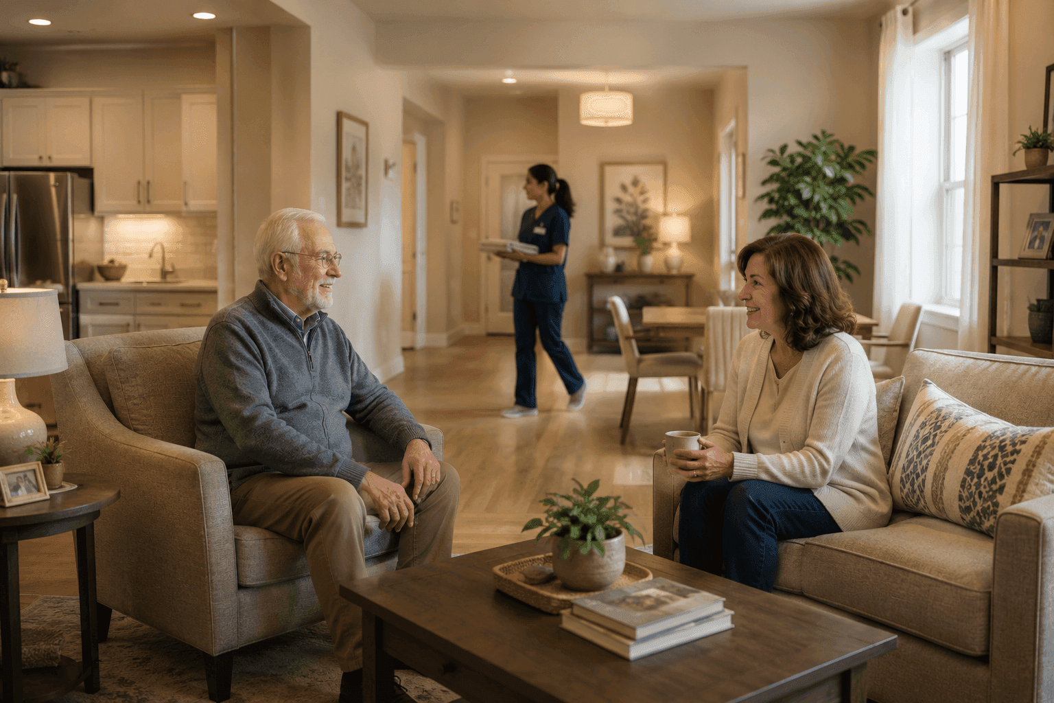 Safe and organized home environment designed for elderly care support