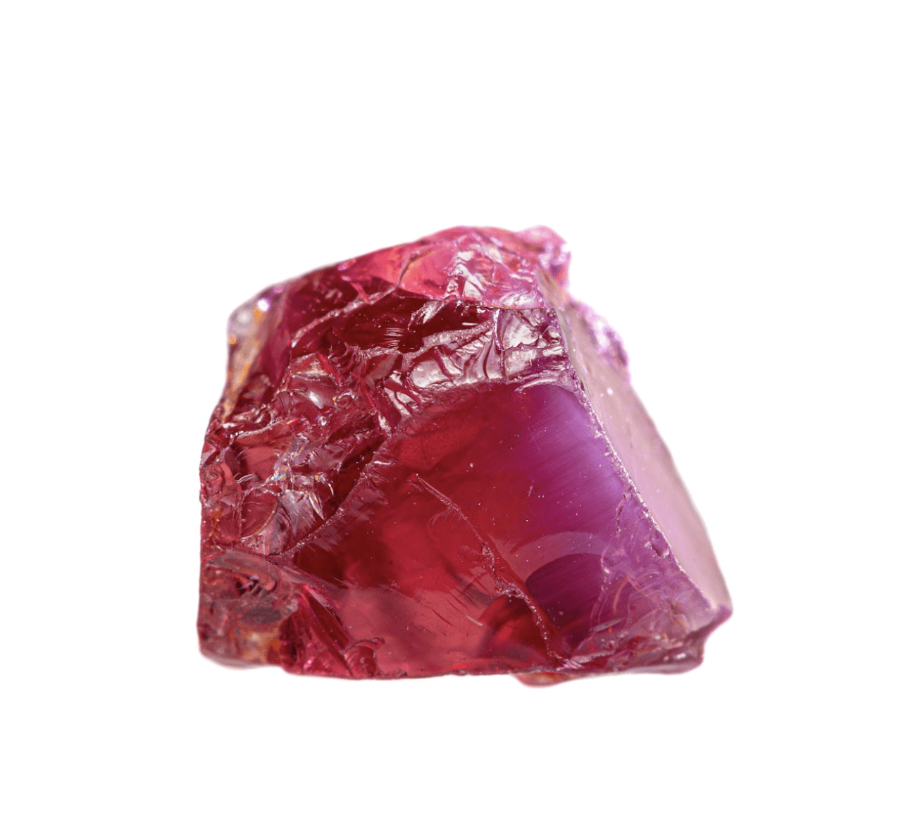Close-up of a natural ruby rough by Lab Grown Dreams.