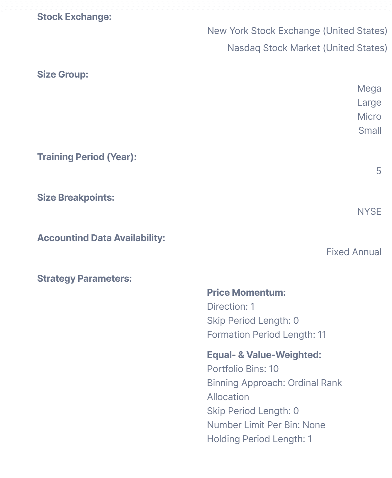 Strategy Parameters