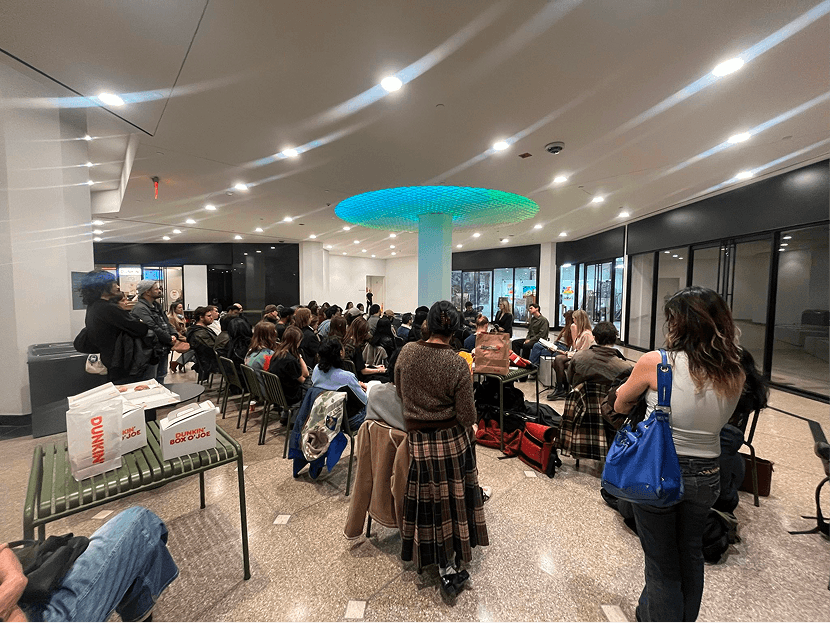 People gathered in a room