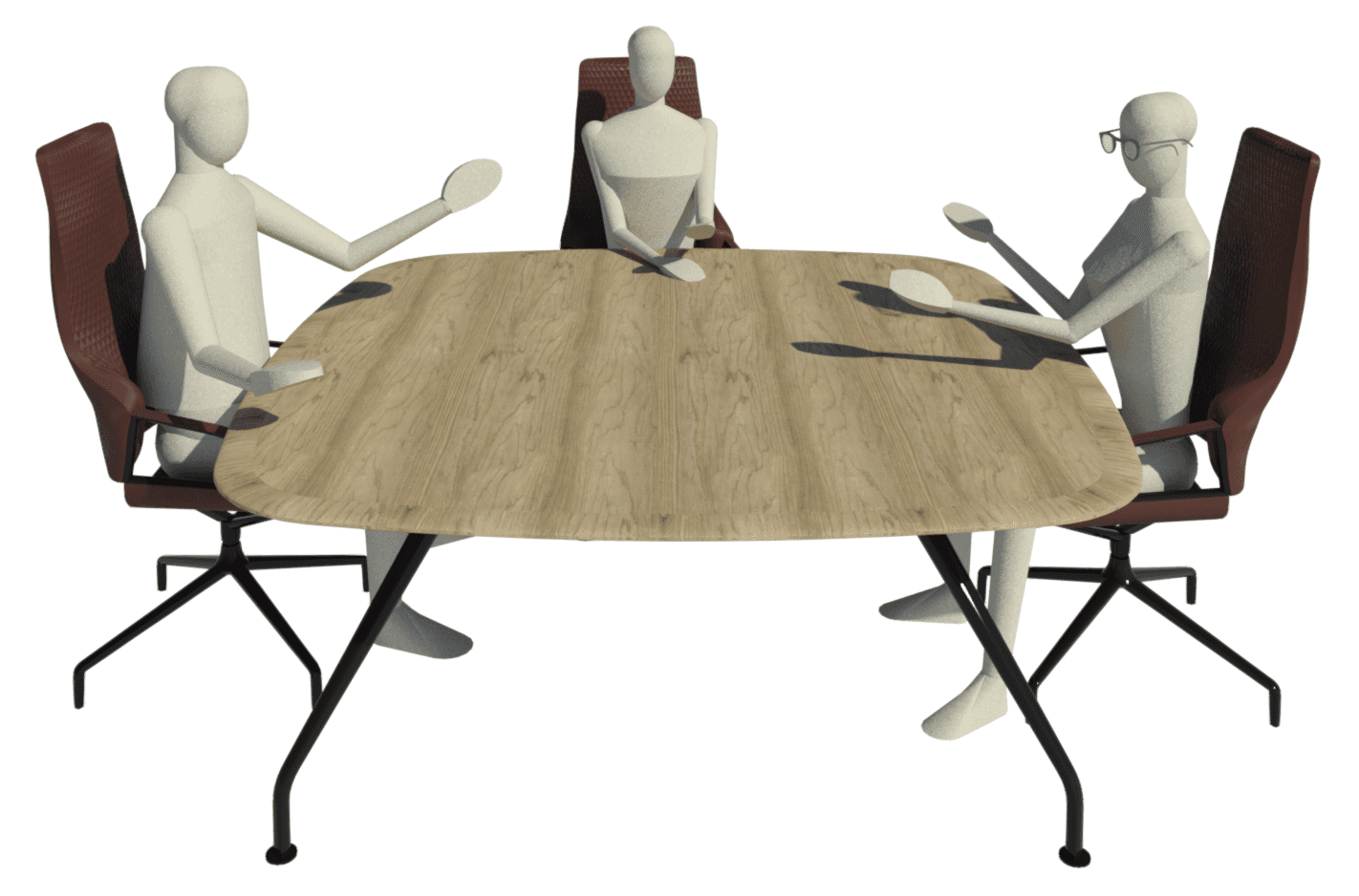 Graph square table with chairs and Andy.