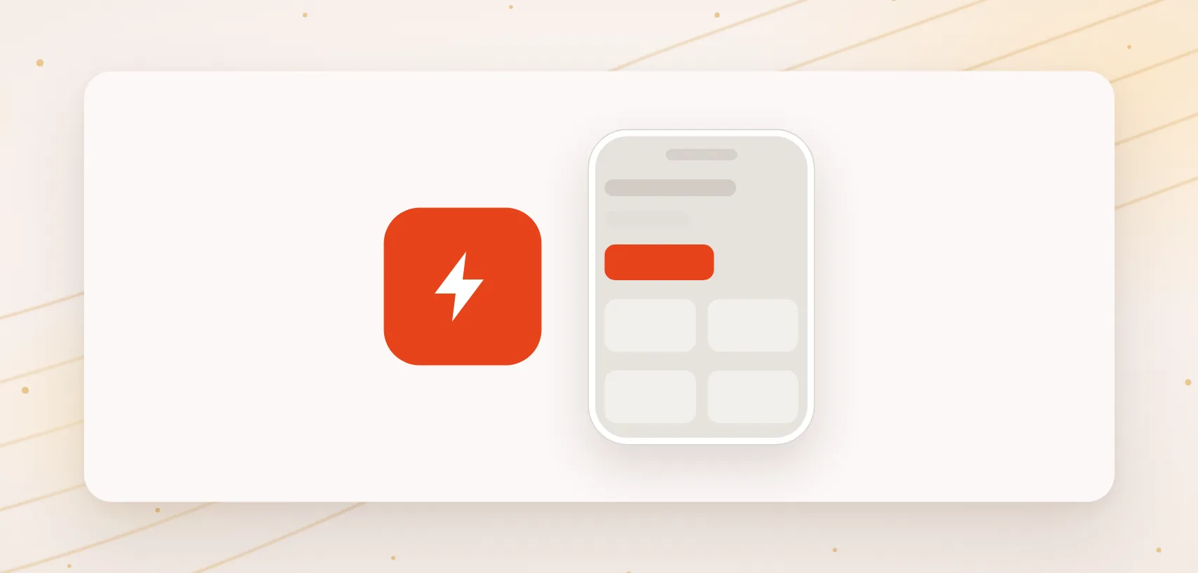 Blitzsymbol neben einer schmalen Handy-Ansicht