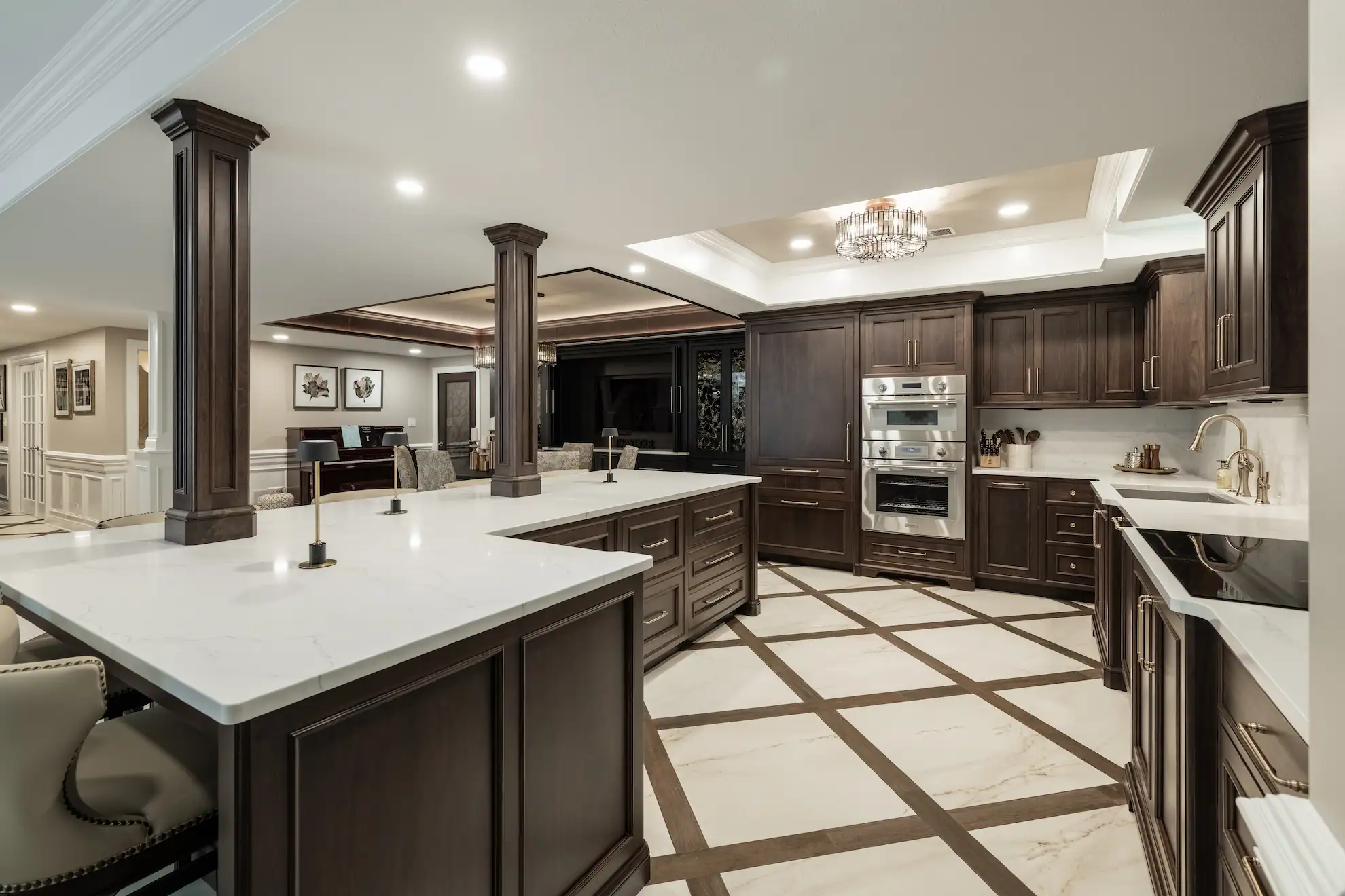 Lower-level renovation by Haute Designs