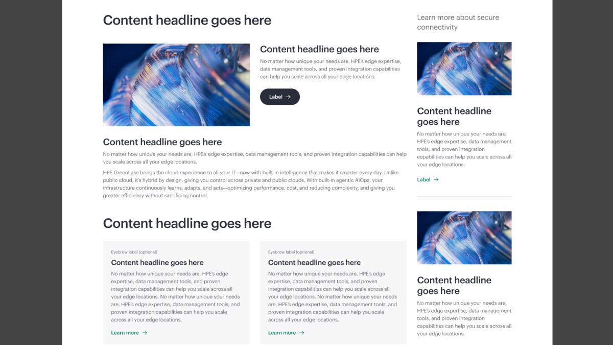 HPE Web Design System Figma mixed layouts screenshot