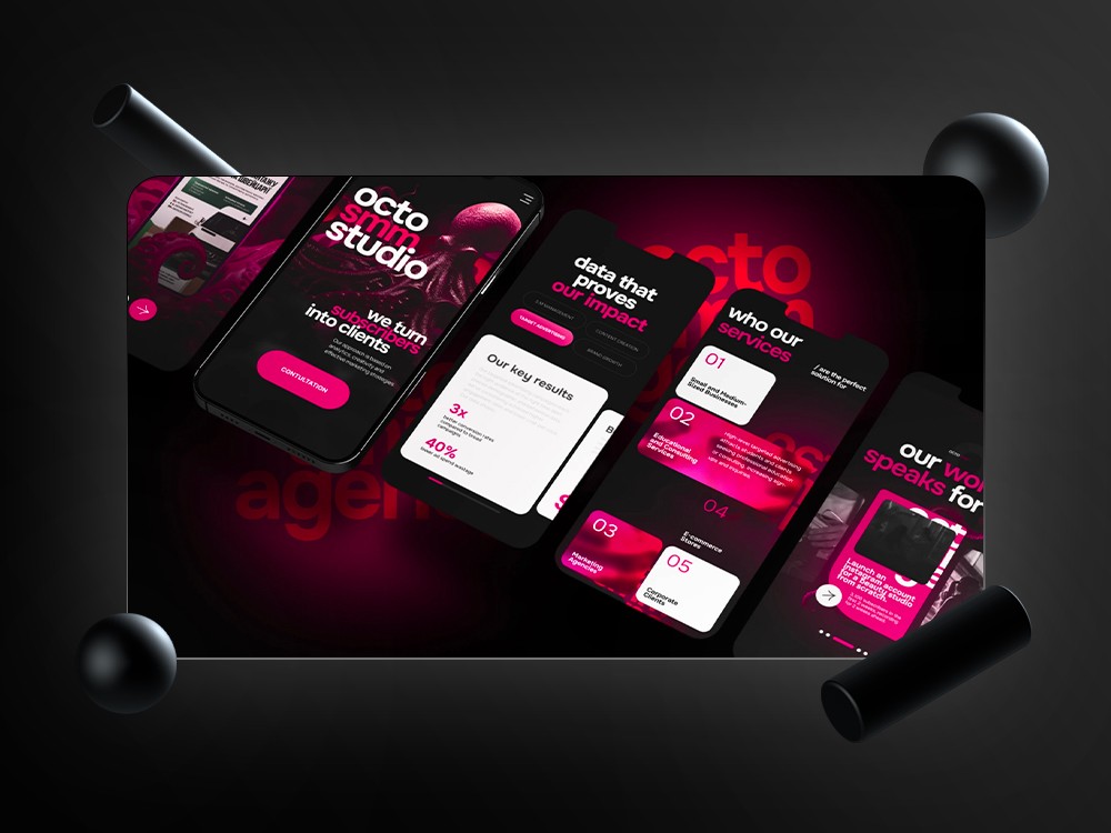 Page présentant la version mobile d'Octo SMM, par Keyz Digital.