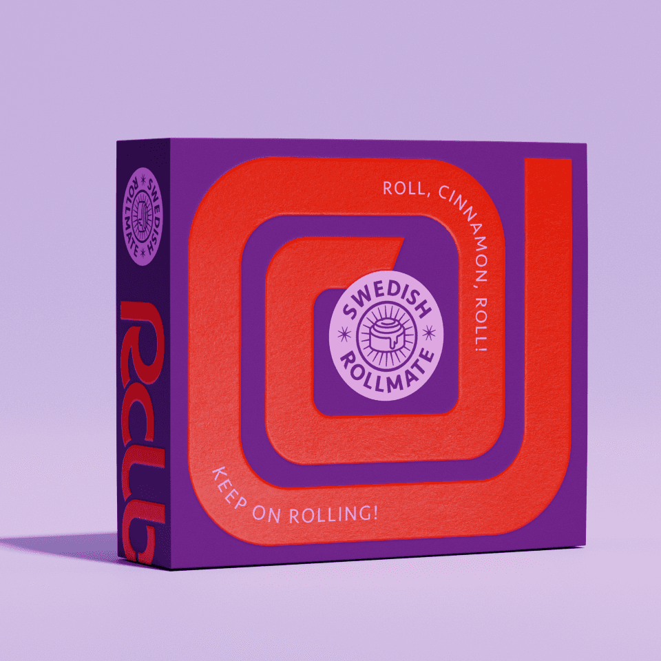 Cinnamon Rolls Packaging Design – Boxen-Komposition mit Spiral-Motiv