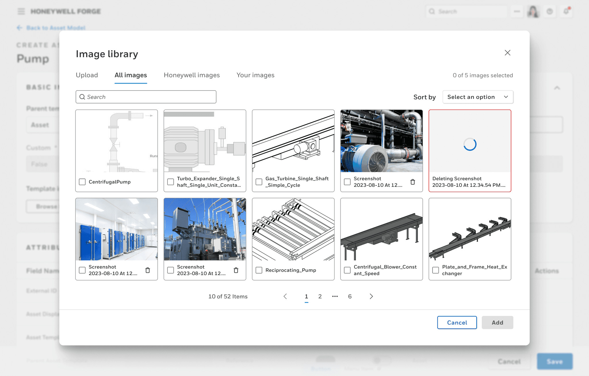 Final design for image library with the image deletion processing