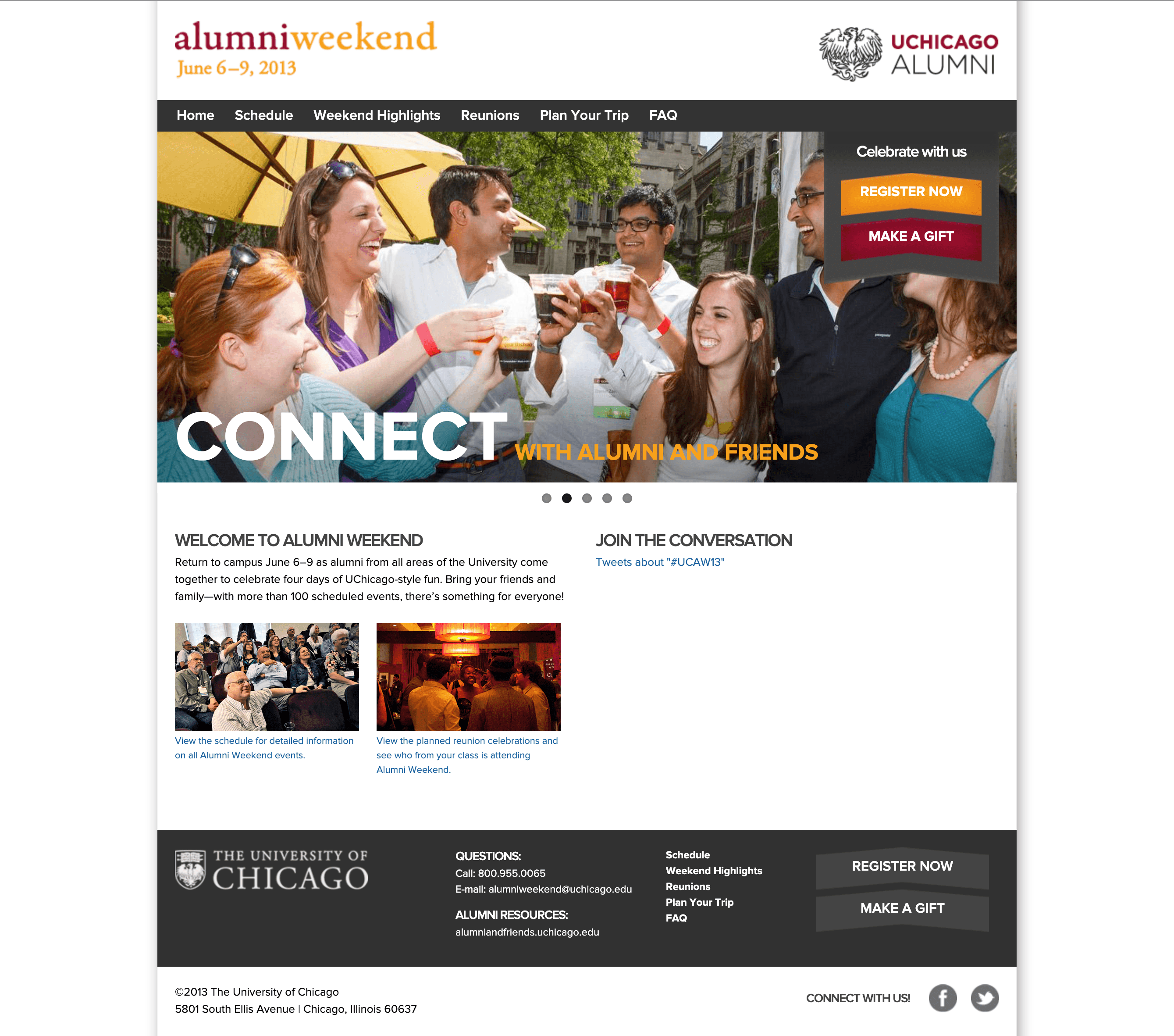 UChicago Alumni Weekend Website