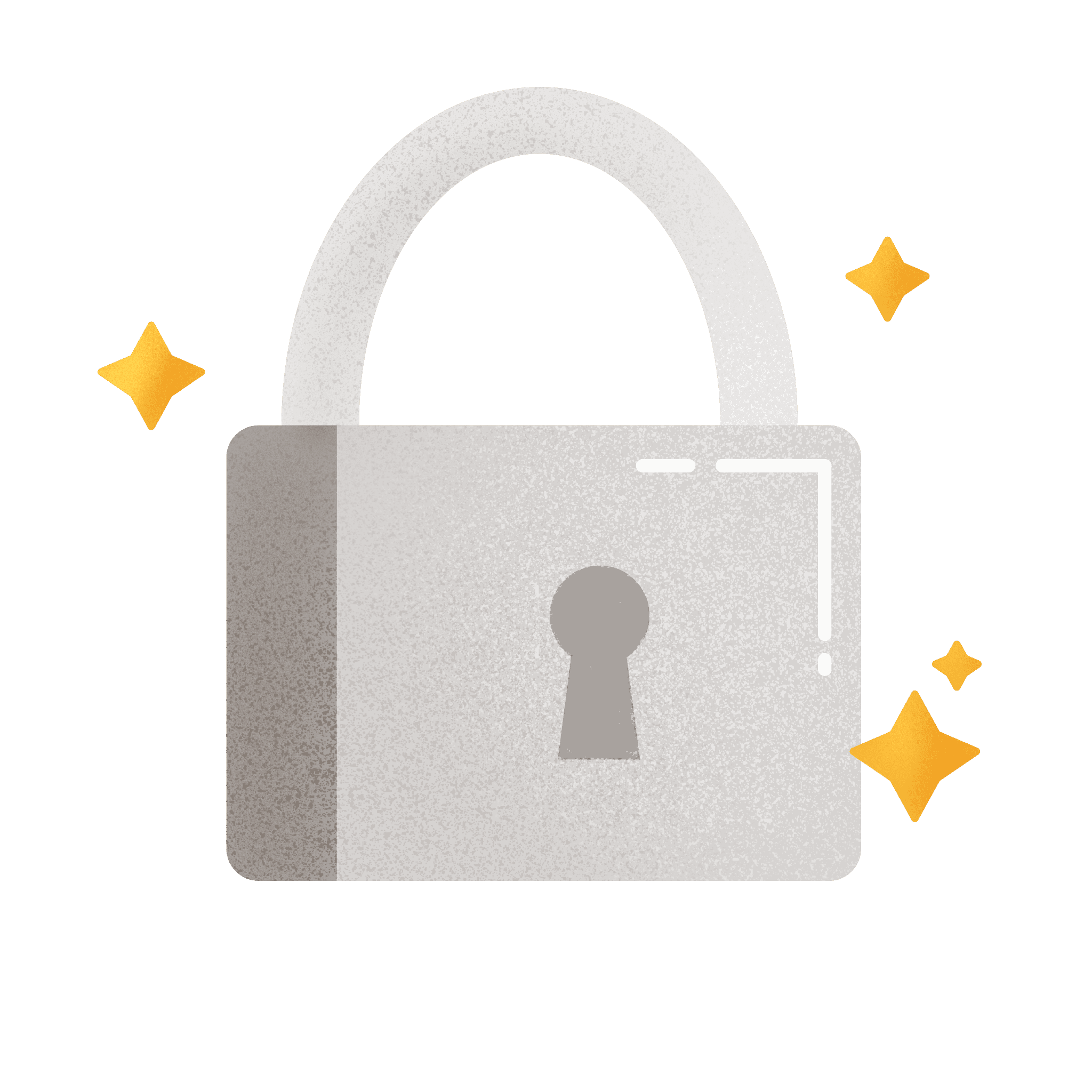 A lock with sparkles