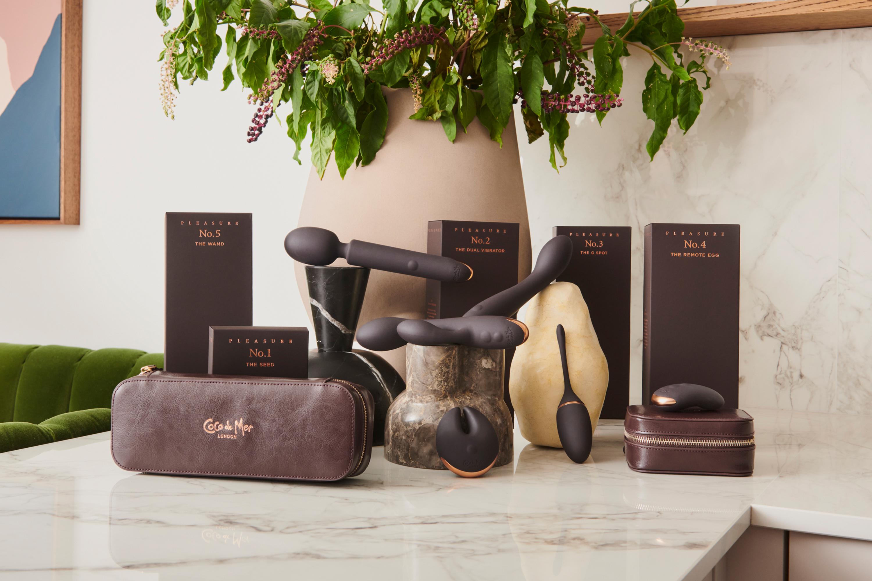 tipota design studio and lucy litwack - coco de mer design and creative direction for the pleasure collection vibrators celebrating 20 years of coco de mer. imagery of pleasure collection set