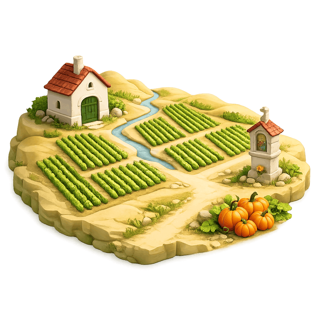 Artistic illustration of the Weinviertel wine region.