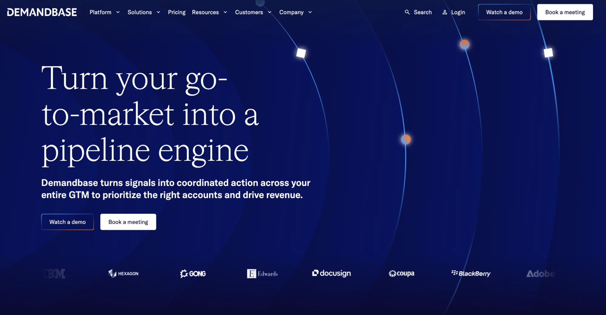 Demandbase homepage: account-based marketing and B2B intent data platform