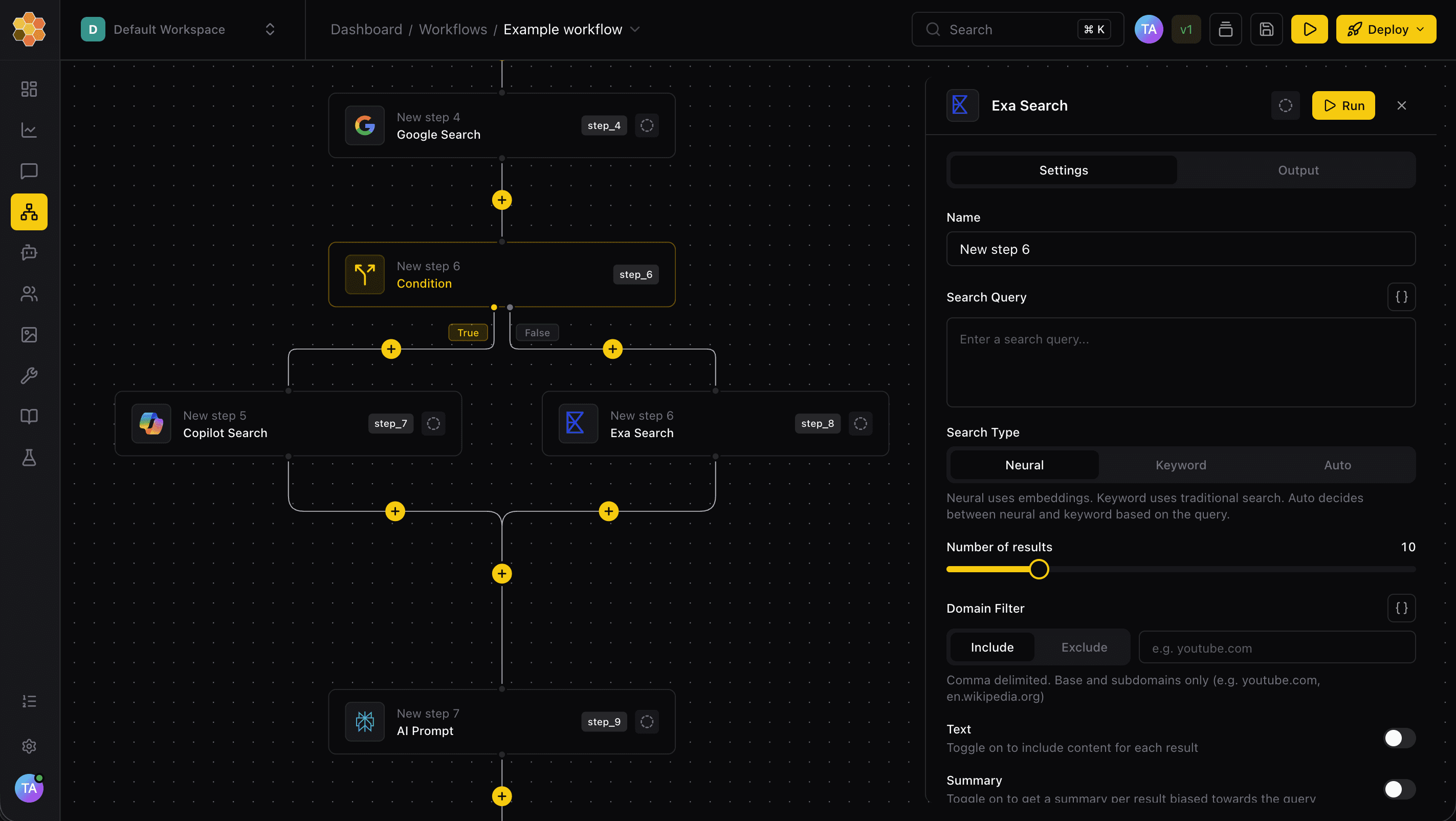 Kilo Web App Workflow Page UI