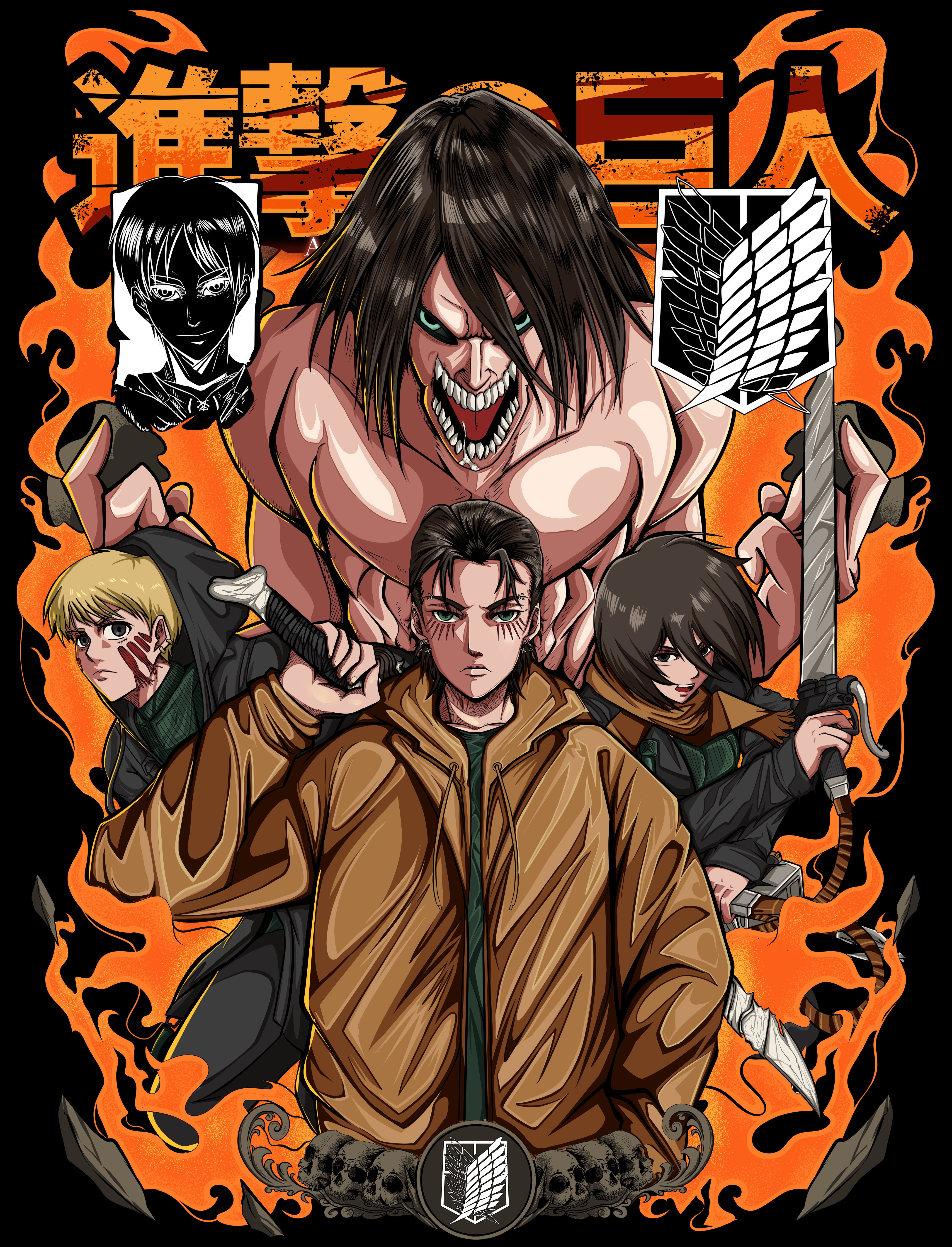 Illustration for a customer on the "Attack on Titans" theme