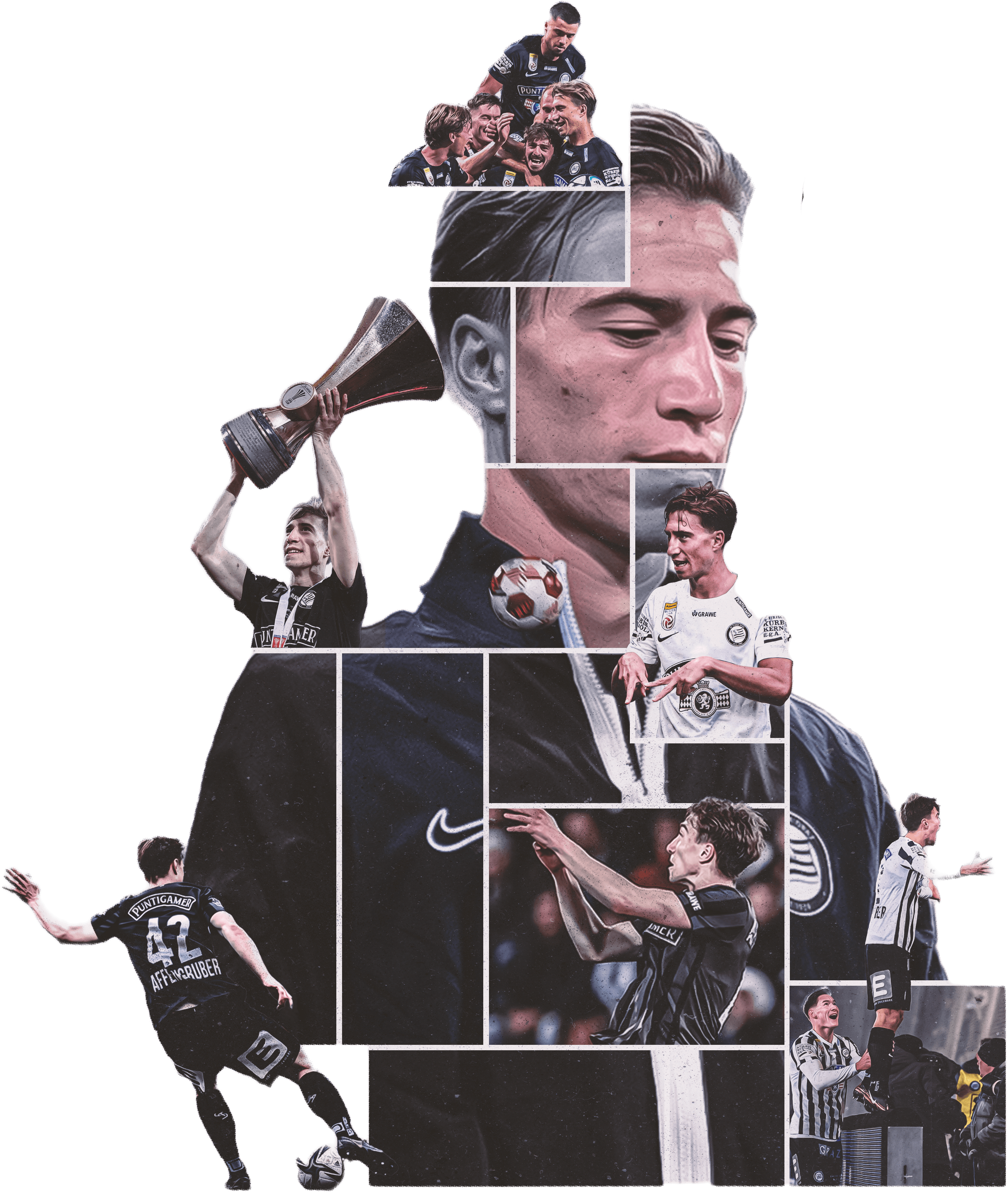 Personal-Branding-Anwendungen für Fußballer David Affengruber auf digitalen Medien.