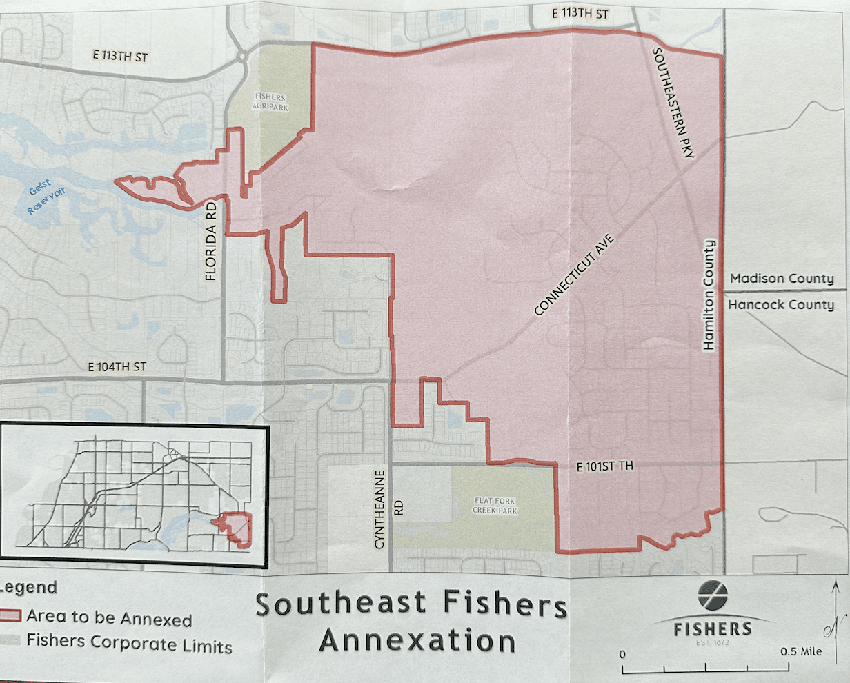An image showing the annexation of Fortville into Fishers