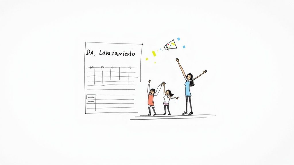 Personas en una oficina planeando el lanzamiento de un programa de bienestar.