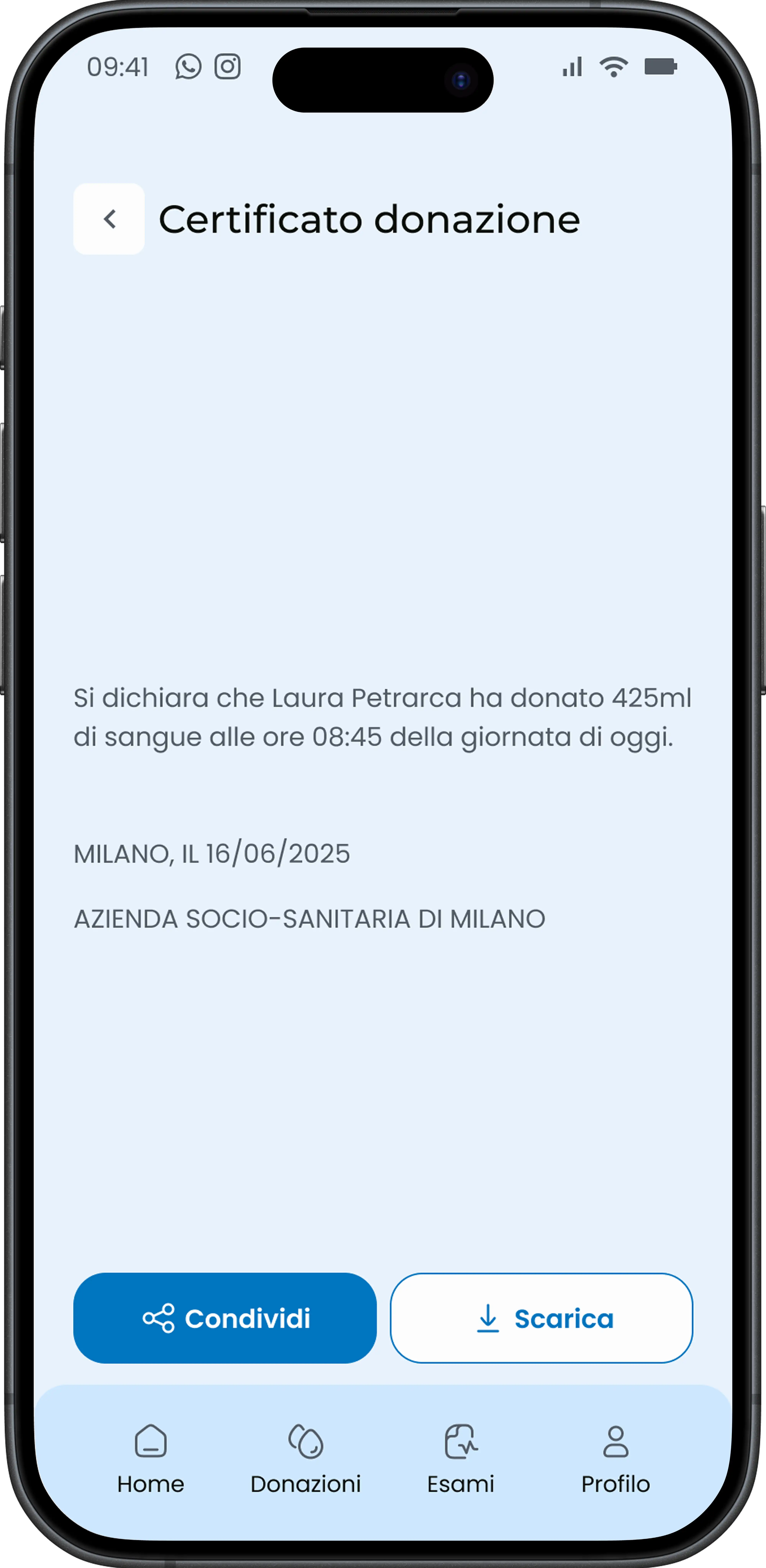 Donation certificate