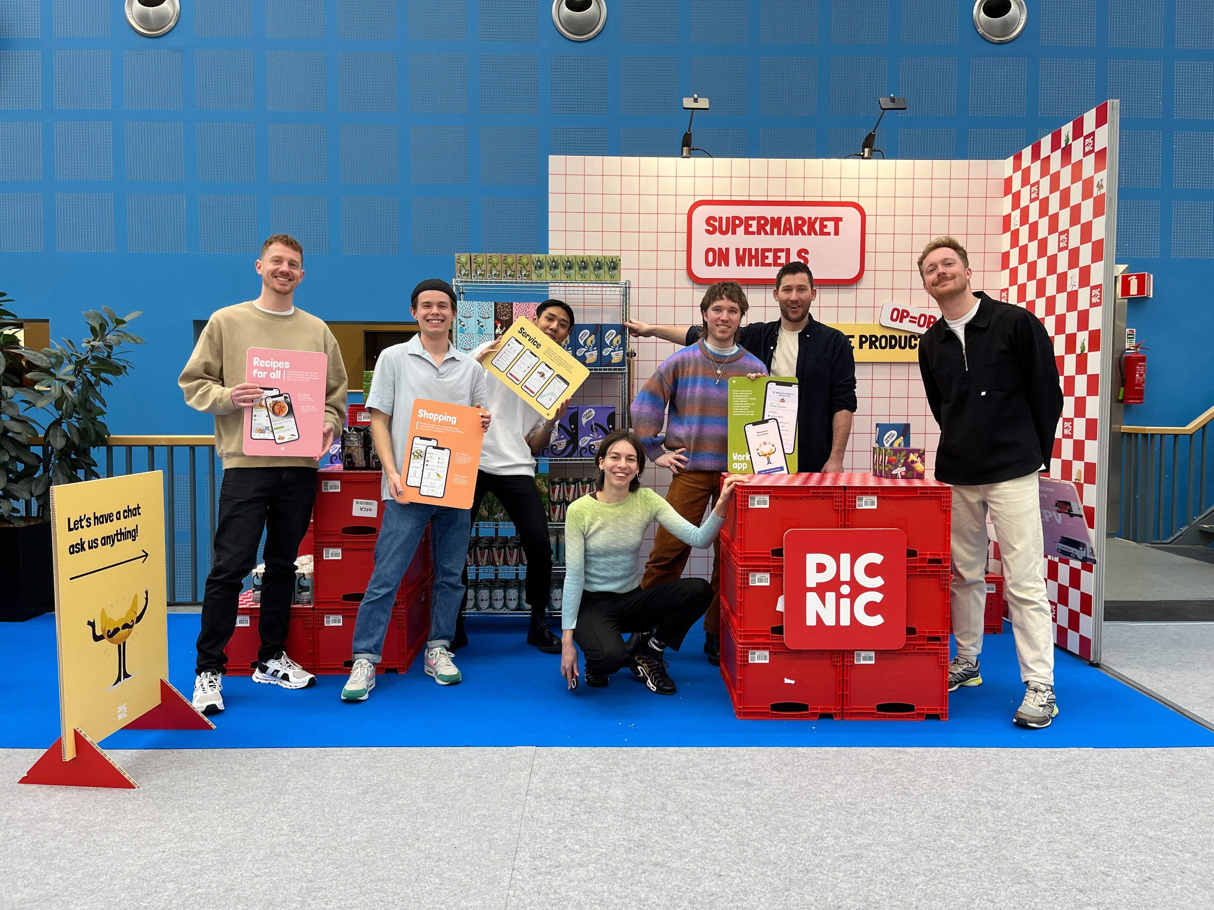 At a design fair in 2023 with part of the team