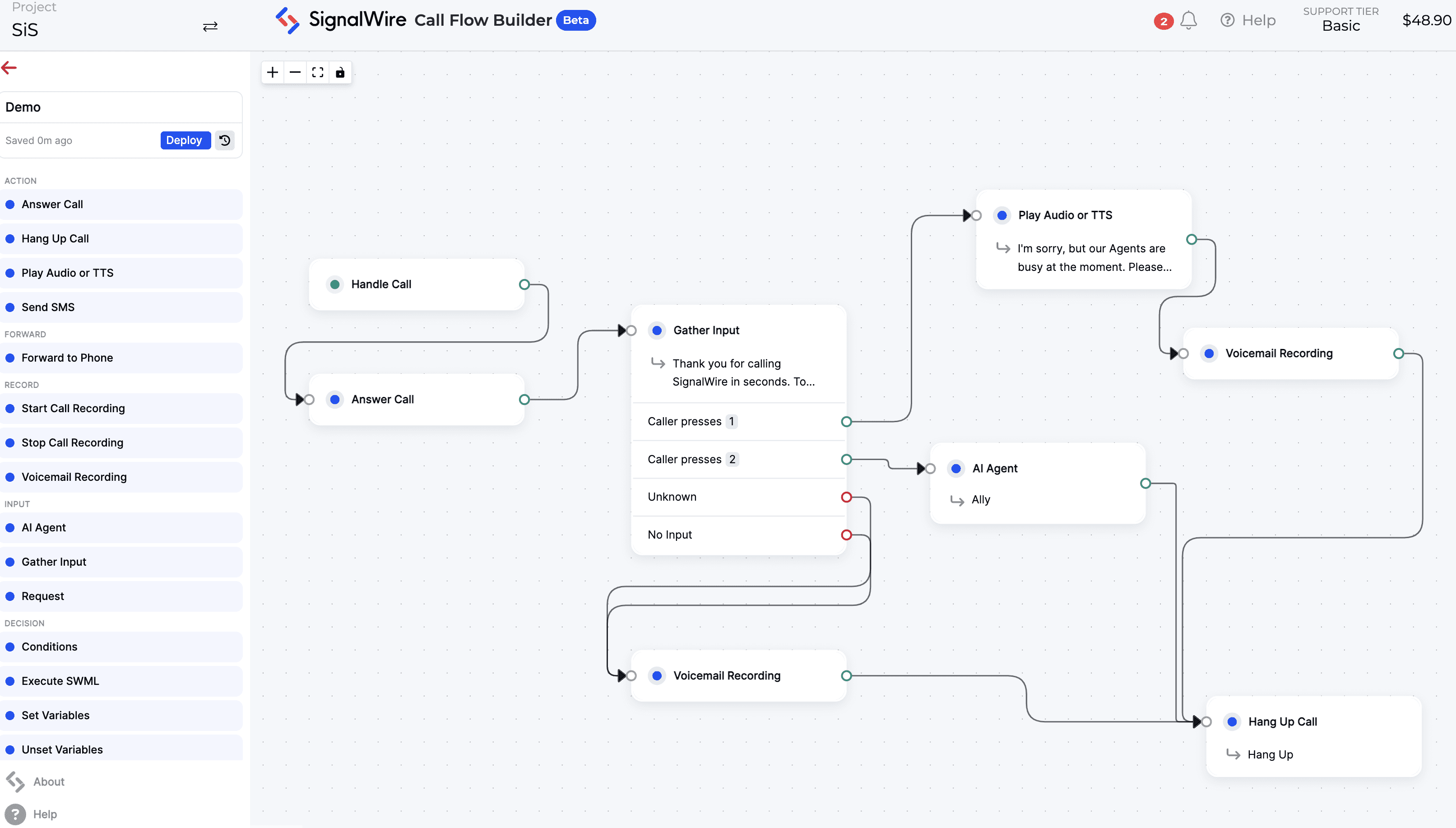 How Call Flow Builder can create an IVR