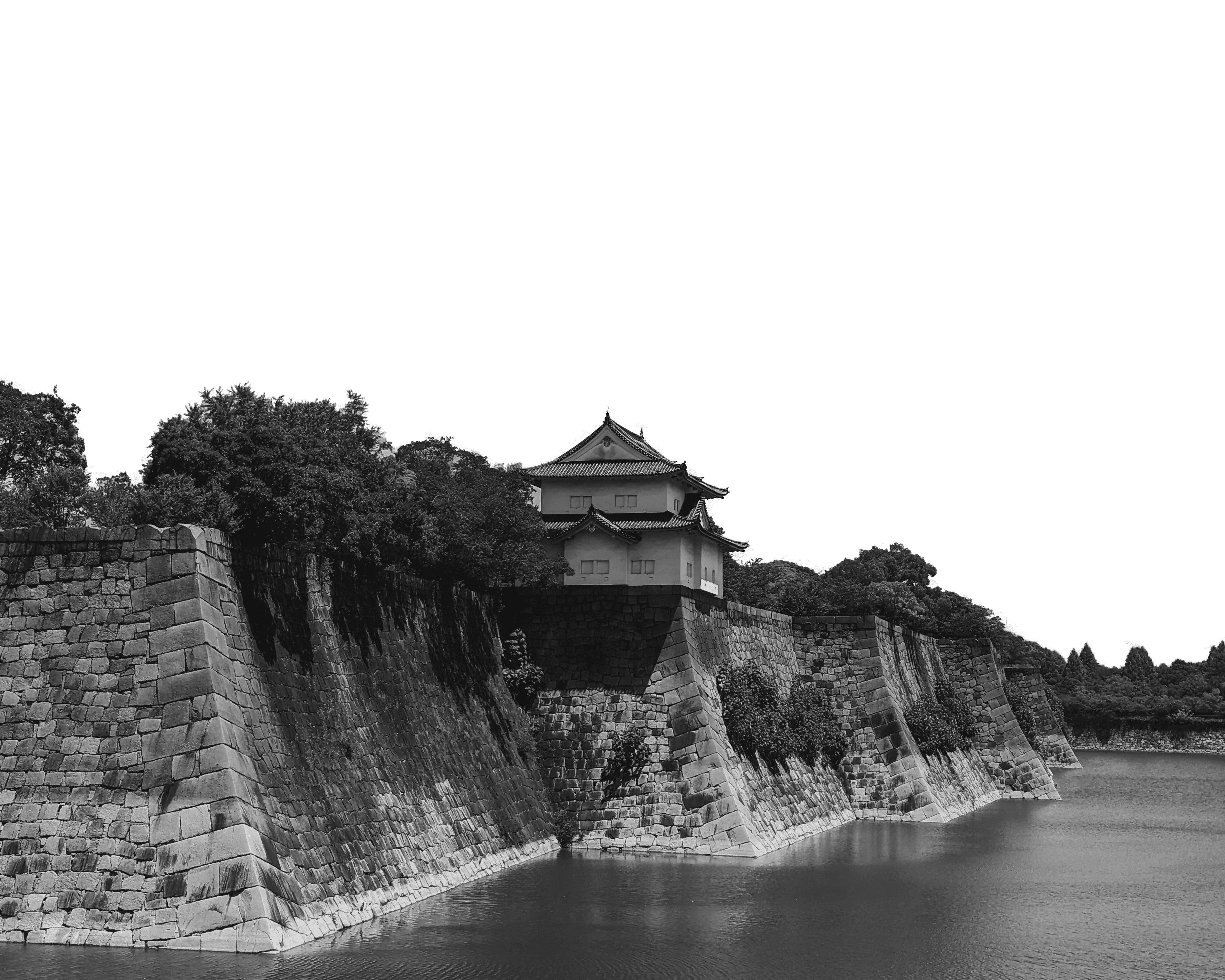 An image of a part of Osaka castle, Japan.