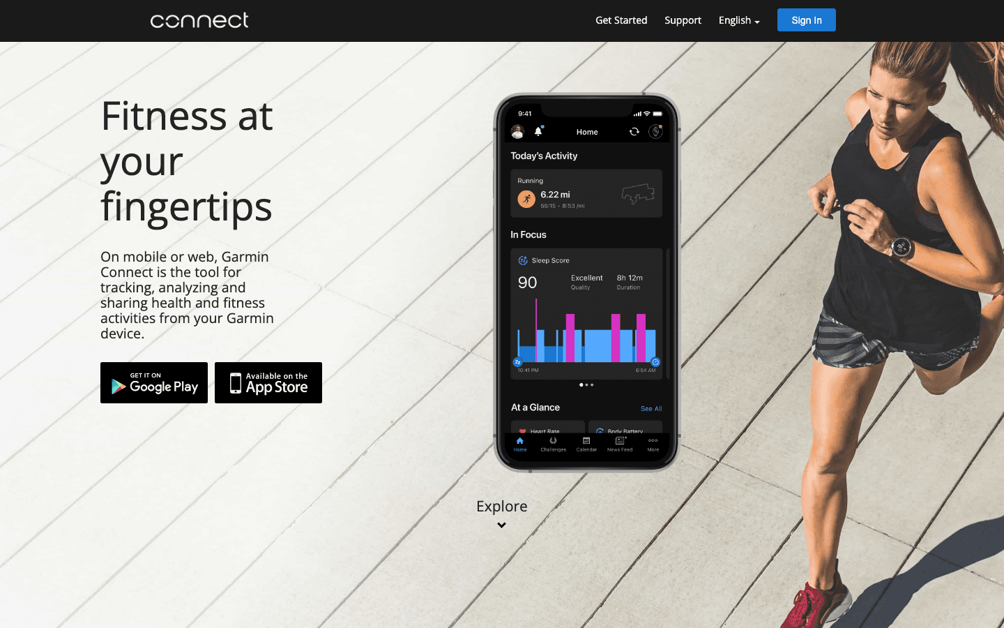 Garmin Connect fitness tracking app