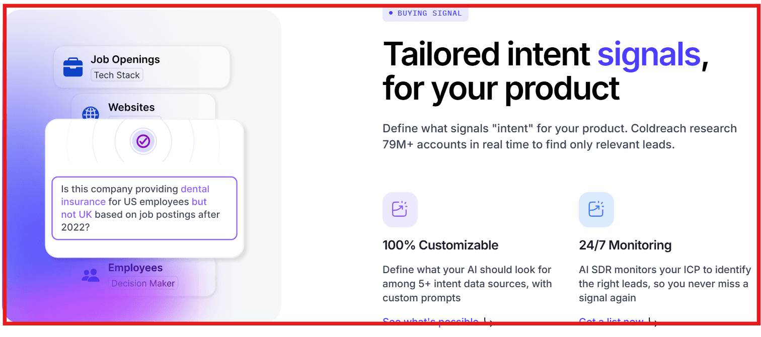 Coldreach provides tailored intent signals