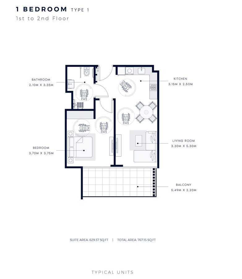 Azizi Central at Al Furjan, Dubai 1 BR