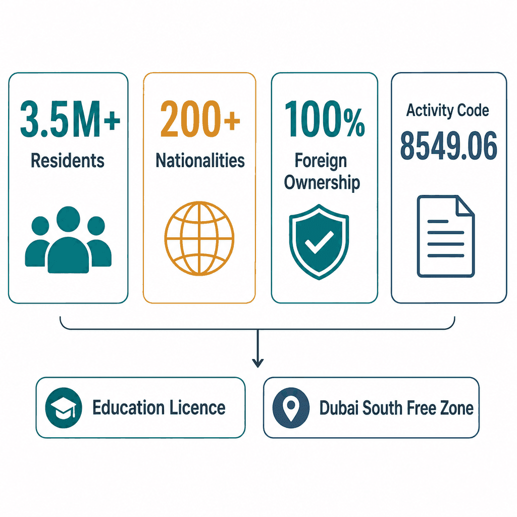 Infographic: How to Get a Language Instruction And Conversational Skills Instruction Business License in Dubai