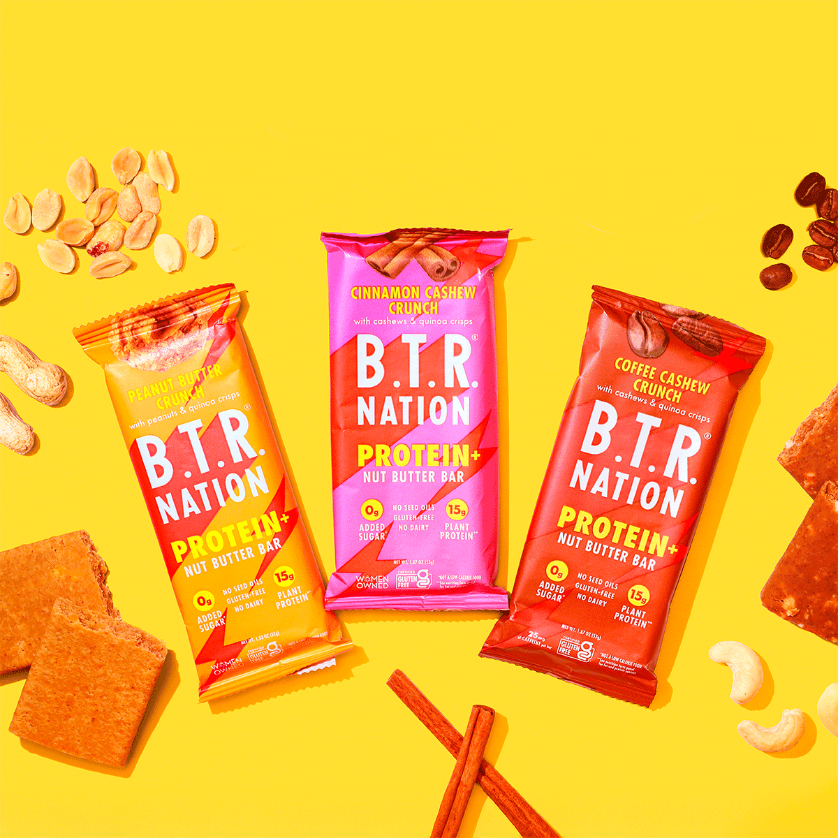 BTR nation nutbar front packaging composition with ingredients