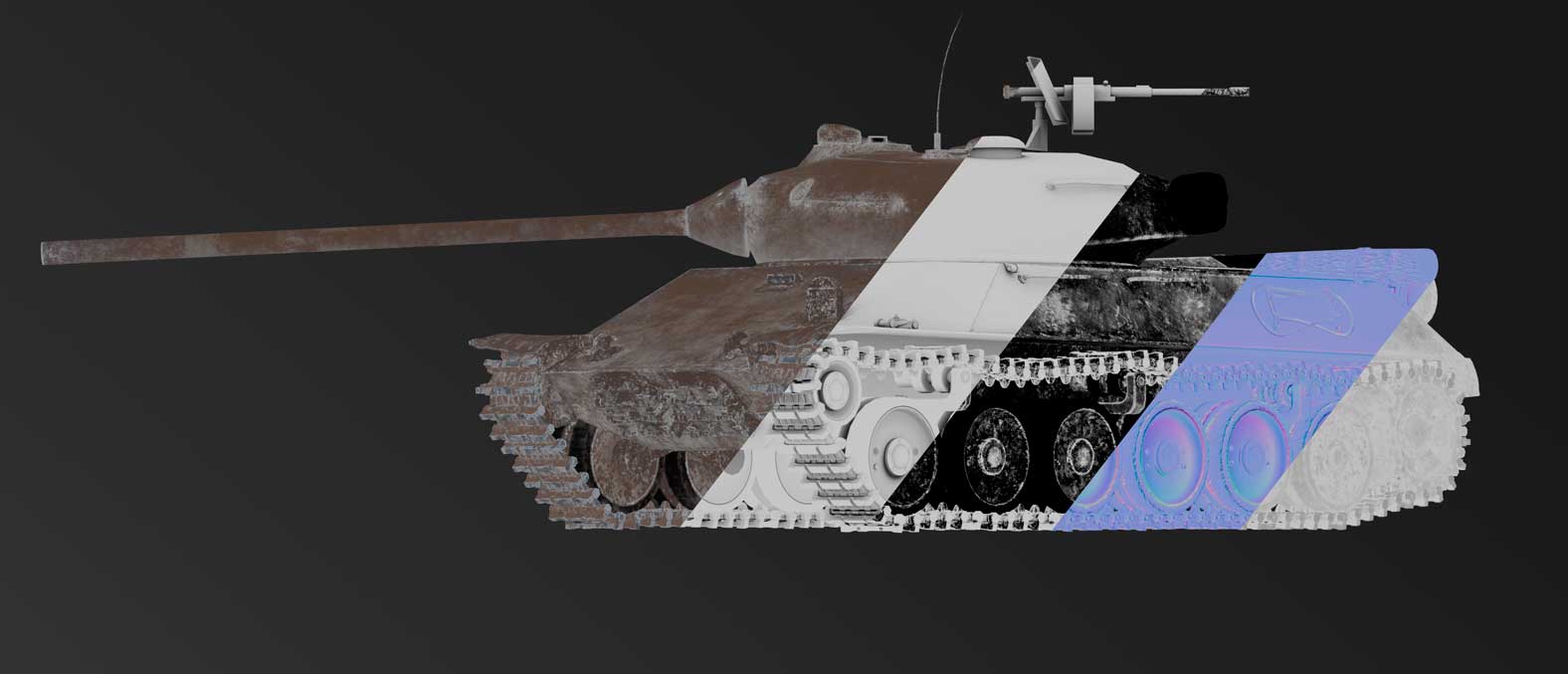 tank tvp 50 3d model with texture maps showcase