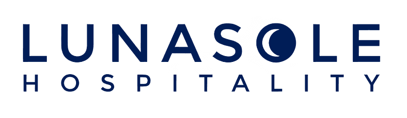 Lunasole Hospitality brand logo in navy blue on white background | Lunasole Hospitality