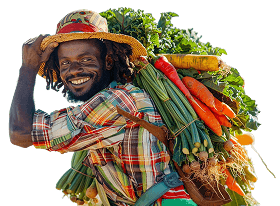 man with farm harvest