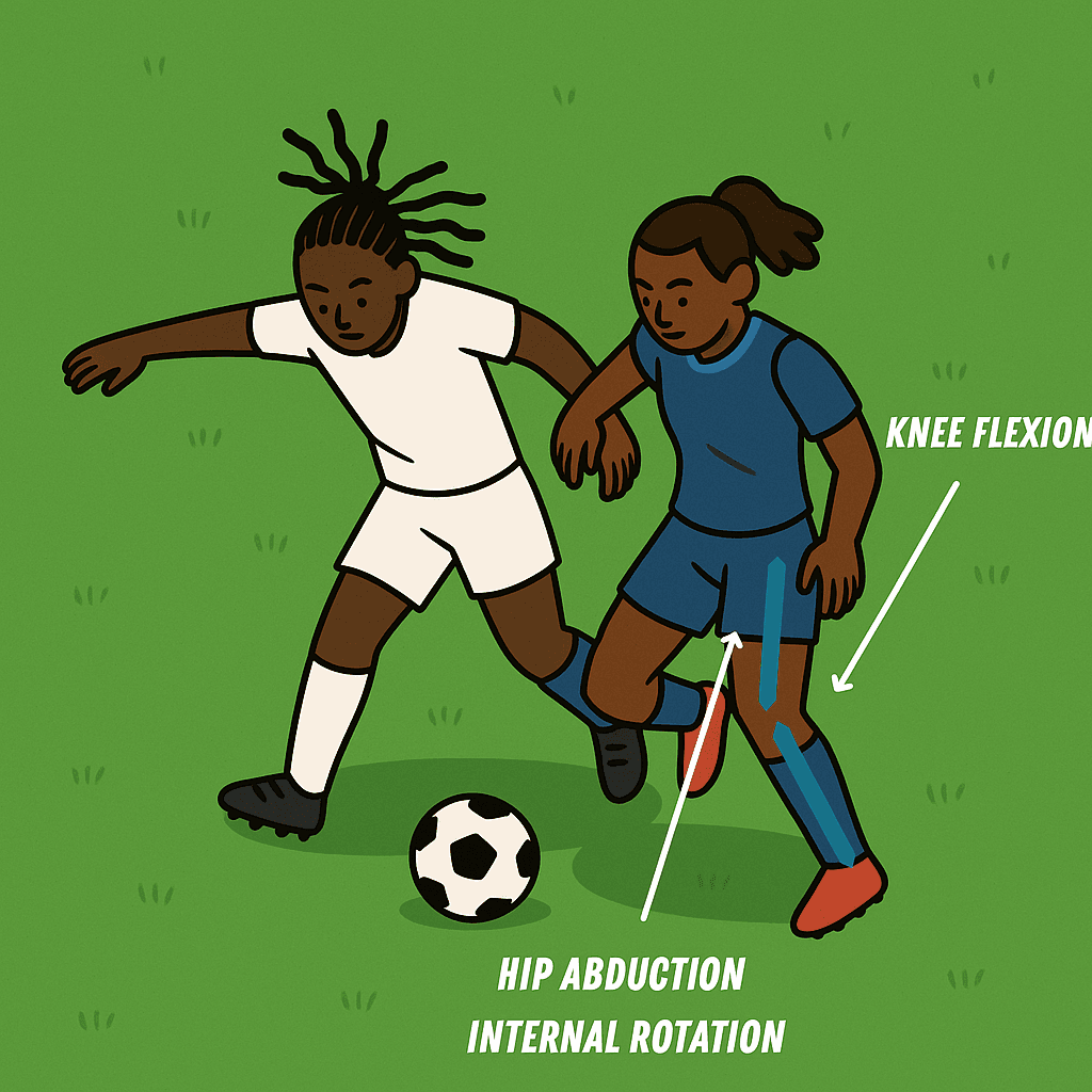 hip abduction internal rotation knee flexion example