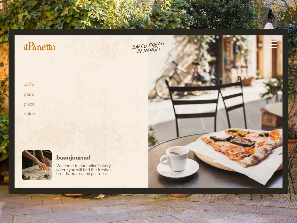 italian restaurant website mockup